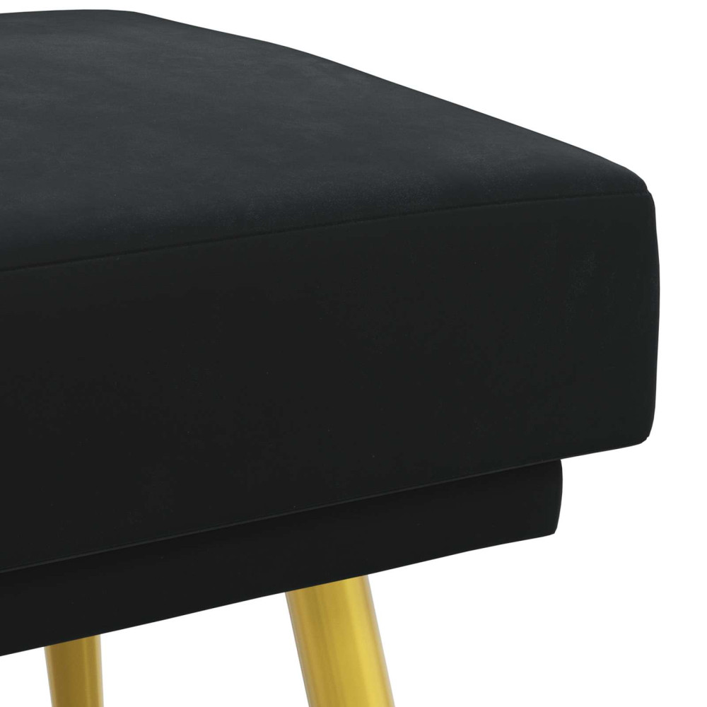 Produktbild för Dubbel-lager bänk Svart 120 x 45 x 46 cm Sammet