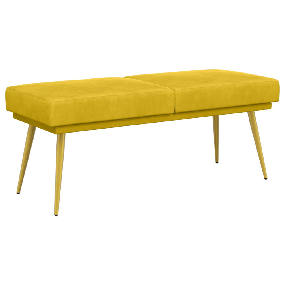 Produktbild för Dubbel-lager bänk Gul 120 x 45 x 46 cm Sammet