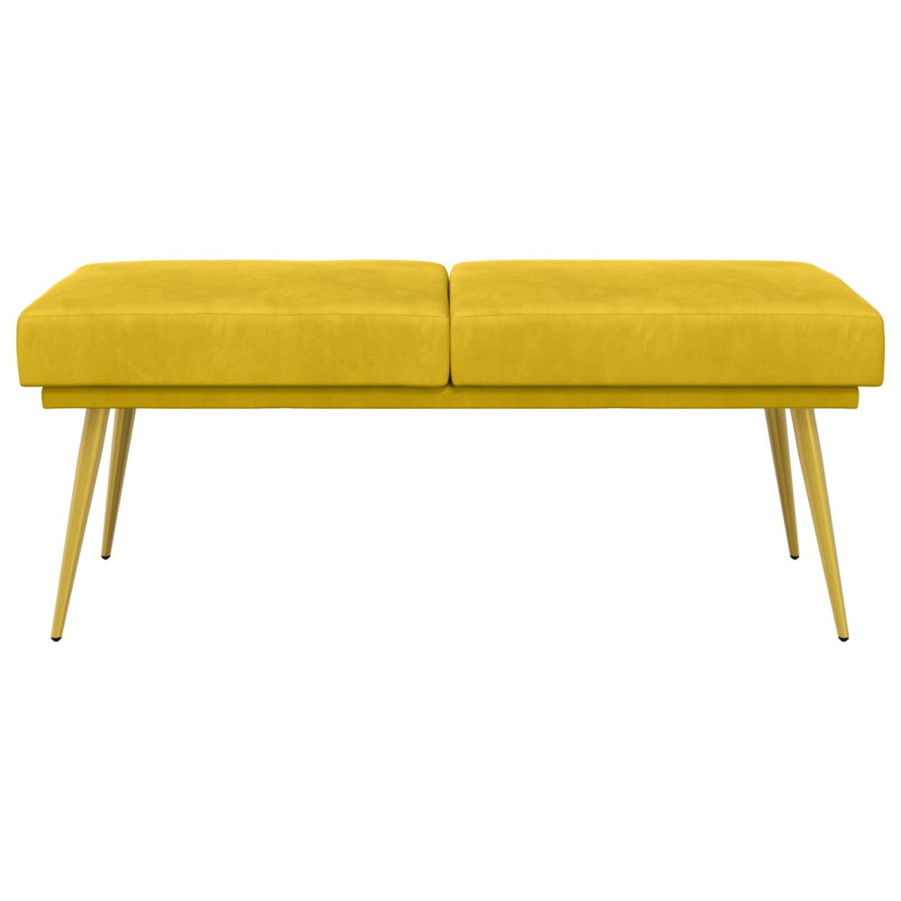 Produktbild för Dubbel-lager bänk Gul 120 x 45 x 46 cm Sammet