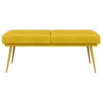 Produktbild för Dubbel-lager bänk Gul 120 x 45 x 46 cm Sammet