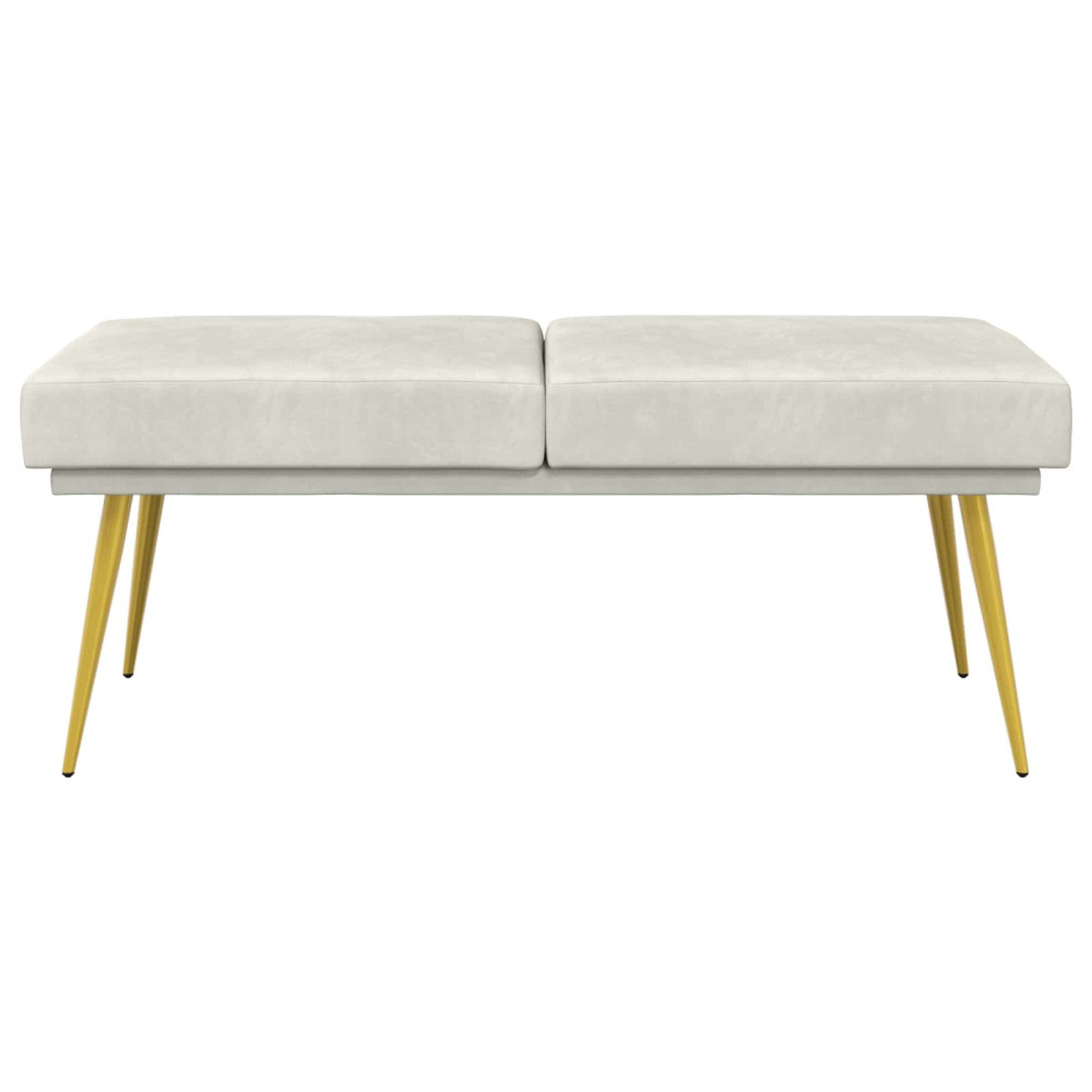 Produktbild för Dubbel-lager bänk Gräddvit 120 x 45 x 46 cm Sammet