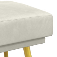 Produktbild för Dubbel-lager bänk Gräddvit 120 x 45 x 46 cm Sammet