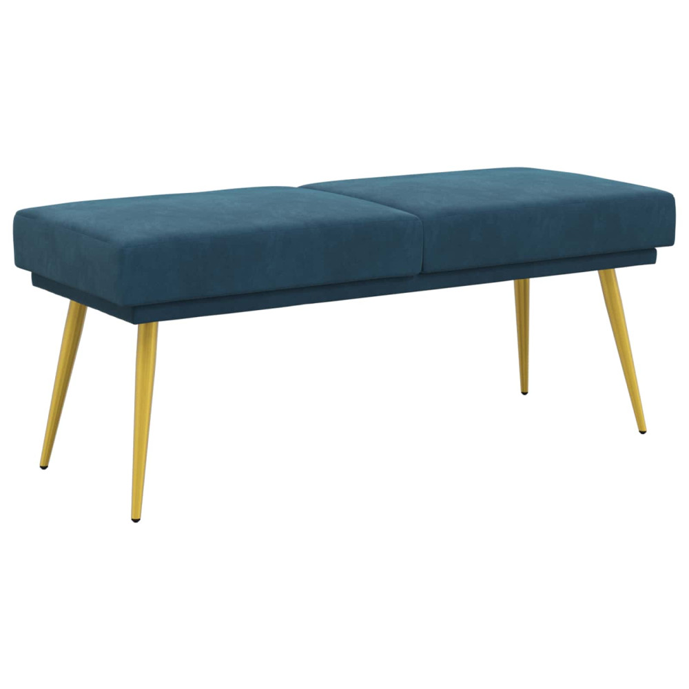 Produktbild för Dubbel-lager bänk Blå 120 x 45 x 46 cm Sammet