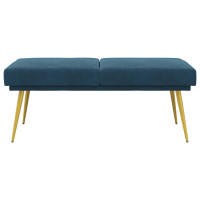 Produktbild för Dubbel-lager bänk Blå 120 x 45 x 46 cm Sammet