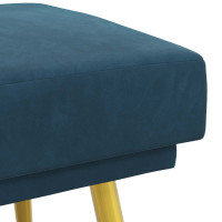Produktbild för Dubbel-lager bänk Blå 120 x 45 x 46 cm Sammet