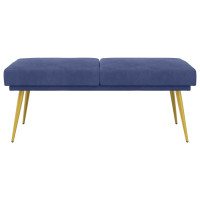 Produktbild för Dubbel-lager bänk Polisblå 120 x 45 x 46 cm Sammet