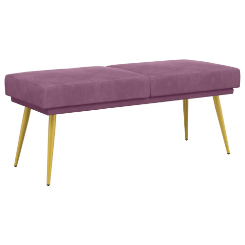 vidaXL Dubbel-lager bänk Lila 120 x 45 x 46 cm Sammet