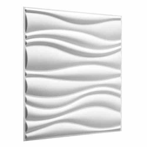 vidaXL Väggpaneler 12 pcs Vit 50 x 50 cm Formad naturlig växtfibrer
