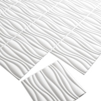 Produktbild för Väggpaneler 12 pcs 50 x 50 cm Vit Formad naturlig växtfibrer