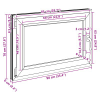Produktbild för Källarfönster RISOR 90 x 70 cm PVC och glas Vit