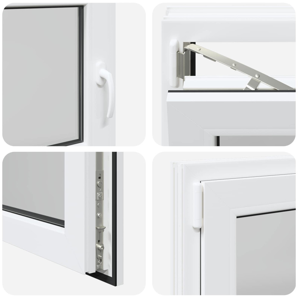 Produktbild för Källarfönster RISOR 90 x 70 cm PVC och glas Vit