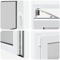 Produktbild för Källarfönster RISOR 90 x 70 cm PVC och glas Vit