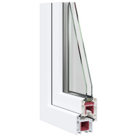 Produktbild för Källarfönster RISOR 90 x 70 cm PVC och glas Vit
