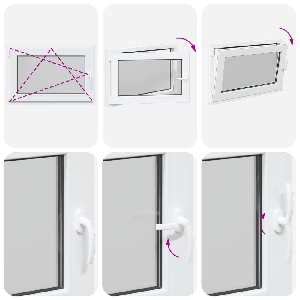 Produktbild för Källarfönster RISOR 90 x 70 cm PVC och glas Vit