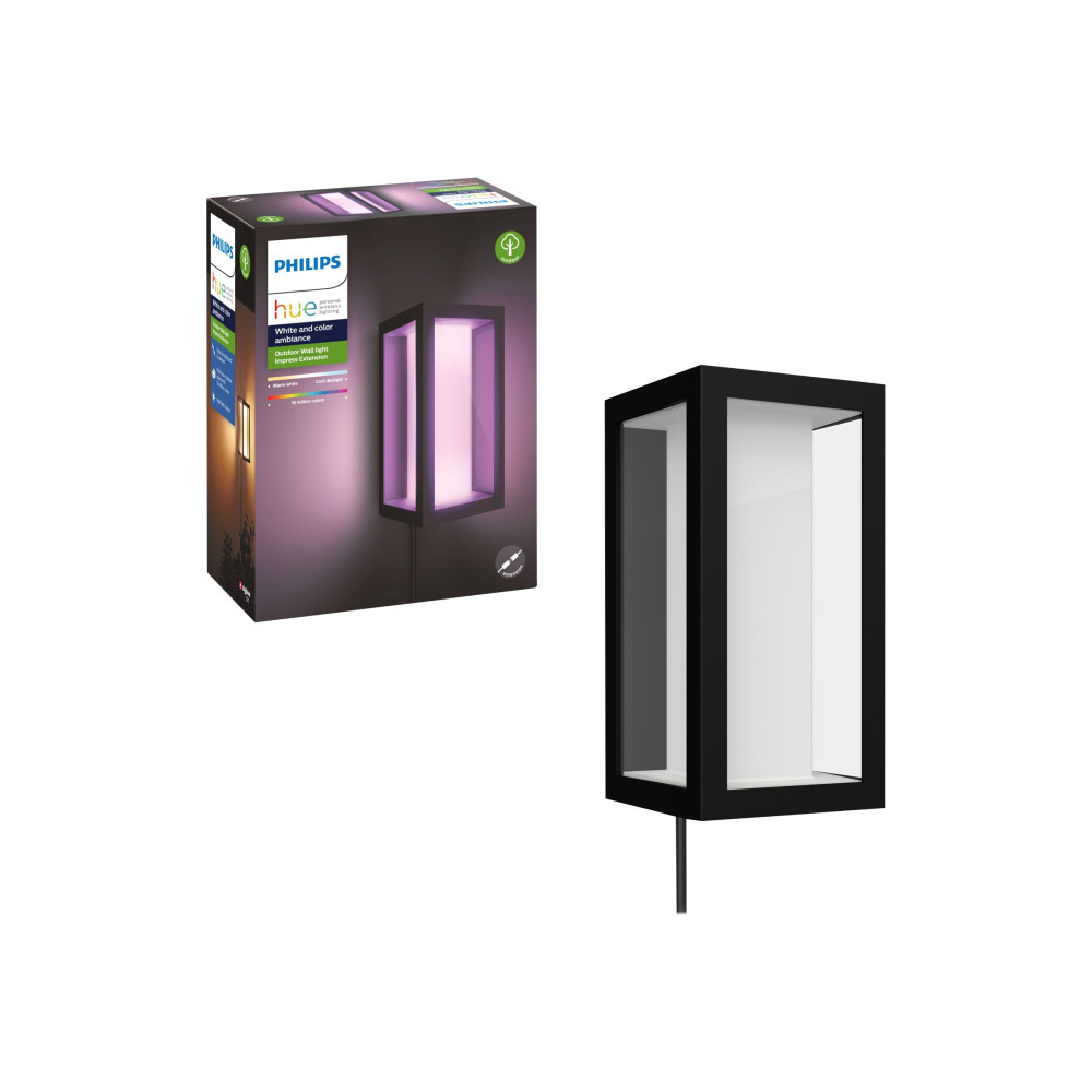 Produktbild för Philips Hue White and Color Ambiance Impress - vägglampa - LED - 8 W - 16 miljoner färger - 2000-6500 K - svart