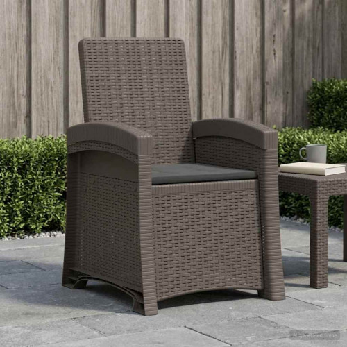 vidaXL Reclining gardenstol i rottinglook Ljusgrå och antracit PP