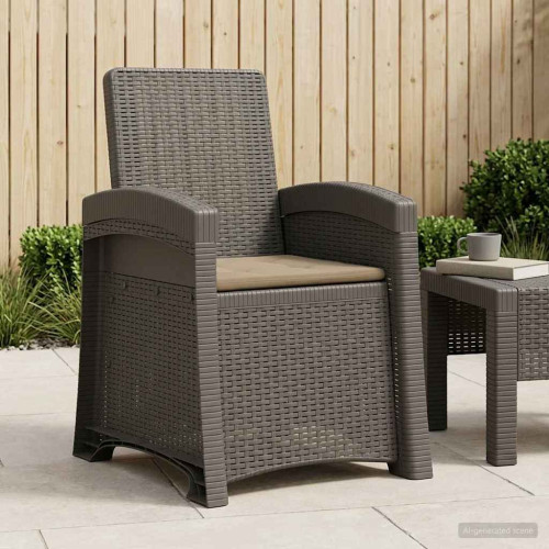 vidaXL Reclining gardenstol i rottinglook Ljusgrå och Taupe PP