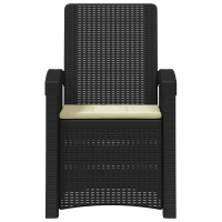 Produktbild för Reclining gardenstol i rottinglook 2 pcs Antracit och gräddvit