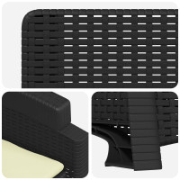 Produktbild för Reclining gardenstol i rottinglook 2 pcs Antracit och gräddvit