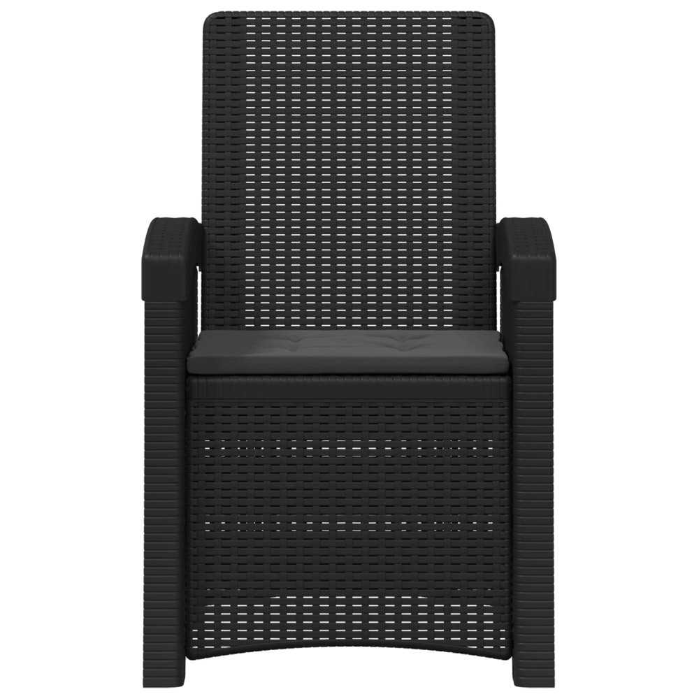 Produktbild för Reclining gardenstol i rottinglook 2 pcs Antracit PP