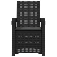 Produktbild för Reclining gardenstol i rottinglook 2 pcs Antracit PP