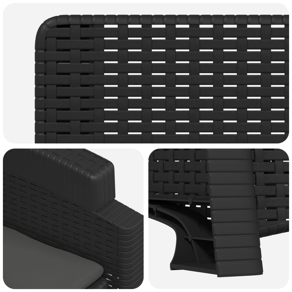 Produktbild för Reclining gardenstol i rottinglook 2 pcs Antracit PP