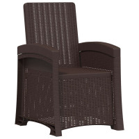 Produktbild för Reclining gardenstol i rottinglook 2 pcs Brun och gräddvit PP