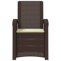 Produktbild för Reclining gardenstol i rottinglook 2 pcs Brun och gräddvit PP