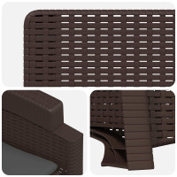 Produktbild för Reclining gardenstol i rottinglook 2 pcs Brun och antracit PP