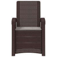 Produktbild för Reclining gardenstol i rottinglook 2 pcs Brun och ljusgrå PP
