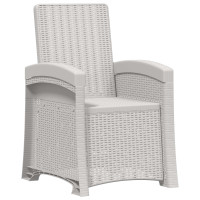 Produktbild för Reclining gardenstol i rottinglook 2 pcs Vit och grädde PP
