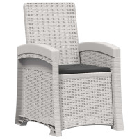 Produktbild för Reclining gardenstol i rottinglook 2 pcs Vit och antracit PP