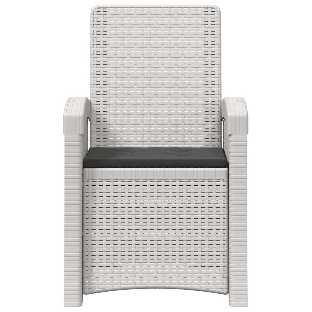 Produktbild för Reclining gardenstol i rottinglook 2 pcs Vit och antracit PP