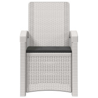 Produktbild för Reclining gardenstol i rottinglook 2 pcs Vit och antracit PP