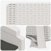 Produktbild för Reclining gardenstol i rottinglook 2 pcs Vit och antracit PP