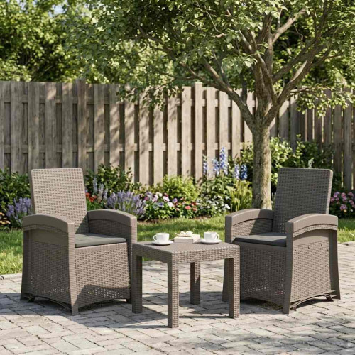 vidaXL Reclining gardenstol i rottinglook 2 pcs Ljusgrå och antracit