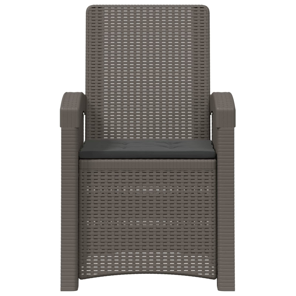 Produktbild för Reclining gardenstol i rottinglook 2 pcs Ljusgrå och antracit