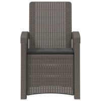 Produktbild för Reclining gardenstol i rottinglook 2 pcs Ljusgrå och antracit