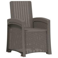 Produktbild för Reclining gardenstol i rottinglook 2 pcs Ljusgrå PP