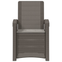 Produktbild för Reclining gardenstol i rottinglook 2 pcs Ljusgrå PP