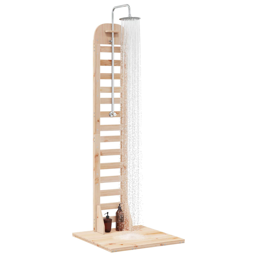 Produktbild för Utomhus Dusch 223 cm Massivt tallträ och rostfritt stål