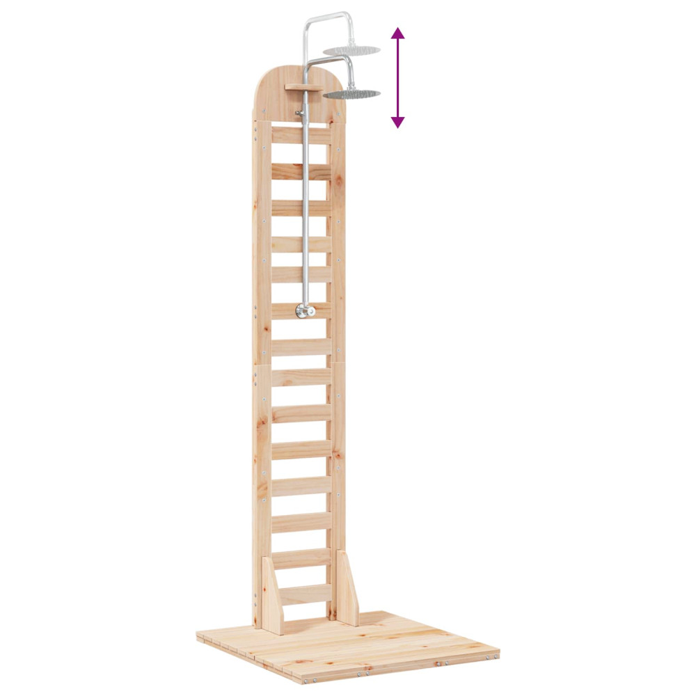 Produktbild för Utomhus Dusch 223 cm Massivt tallträ och rostfritt stål