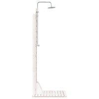 Produktbild för Utomhus Dusch 223 cm Massivt tallträ och rostfritt stål Vit