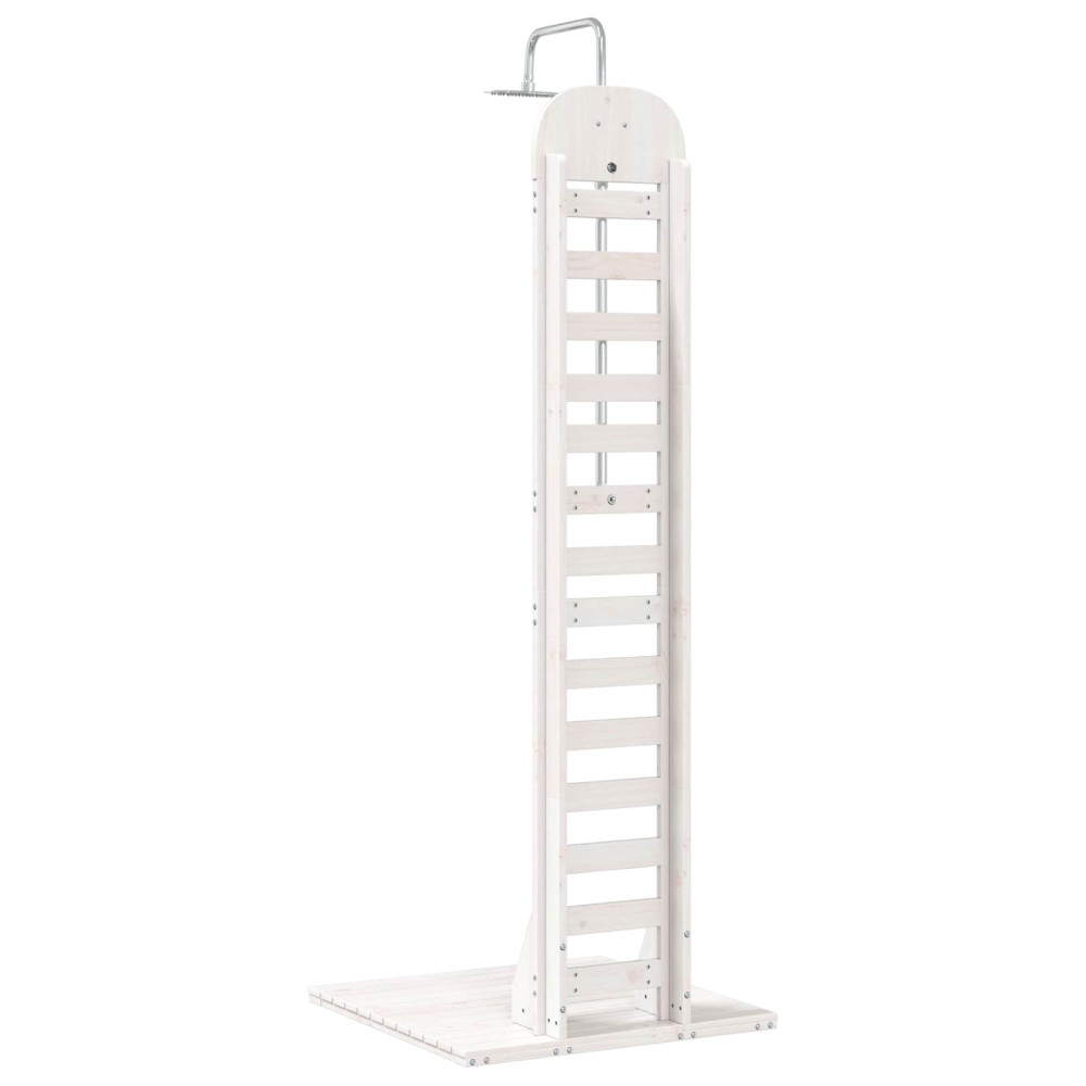 Produktbild för Utomhus Dusch 223 cm Massivt tallträ och rostfritt stål Vit