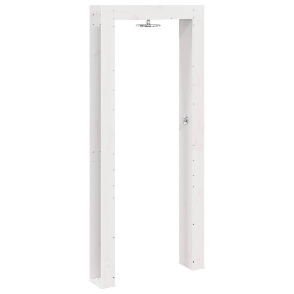 Produktbild för Utomhus Dusch 226 cm Massivt tallträ och rostfritt stål Vit