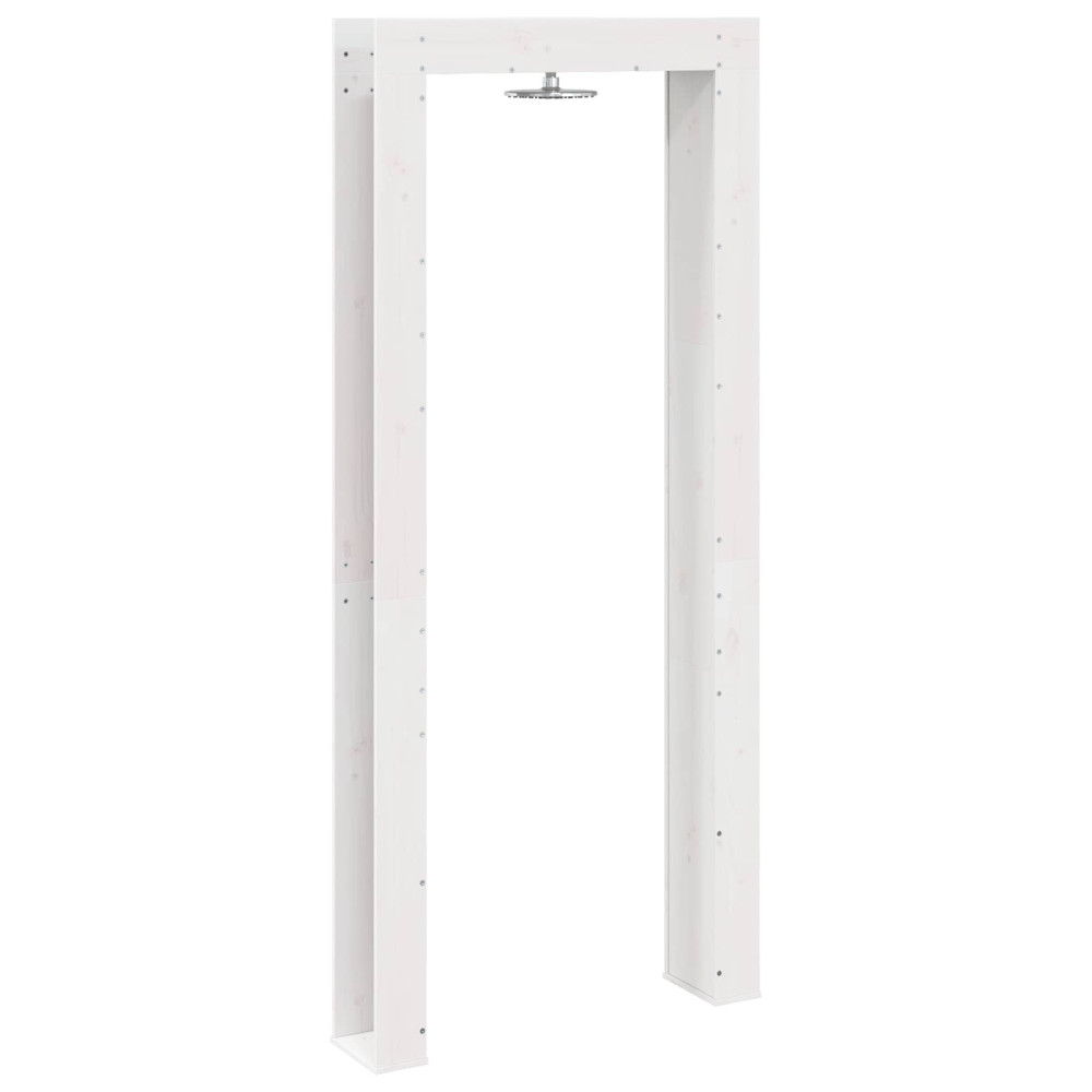 Produktbild för Utomhus Dusch 226 cm Massivt tallträ och rostfritt stål Vit