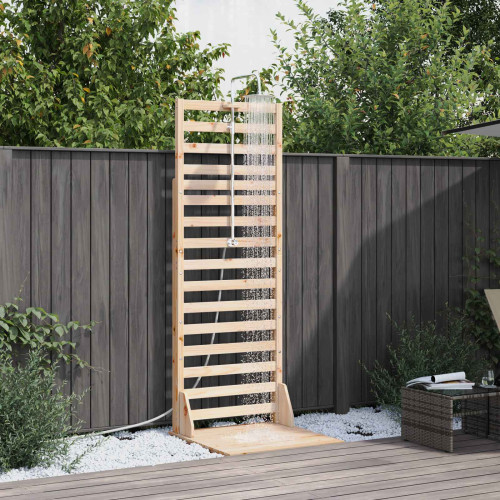 vidaXL Utomhus Dusch 225 cm Massivt tallträ och rostfritt stål