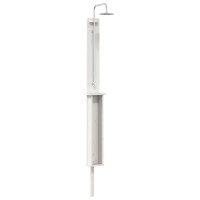 Produktbild för Utomhus Dusch 246 cm Massivt tallträ och rostfritt stål Vit