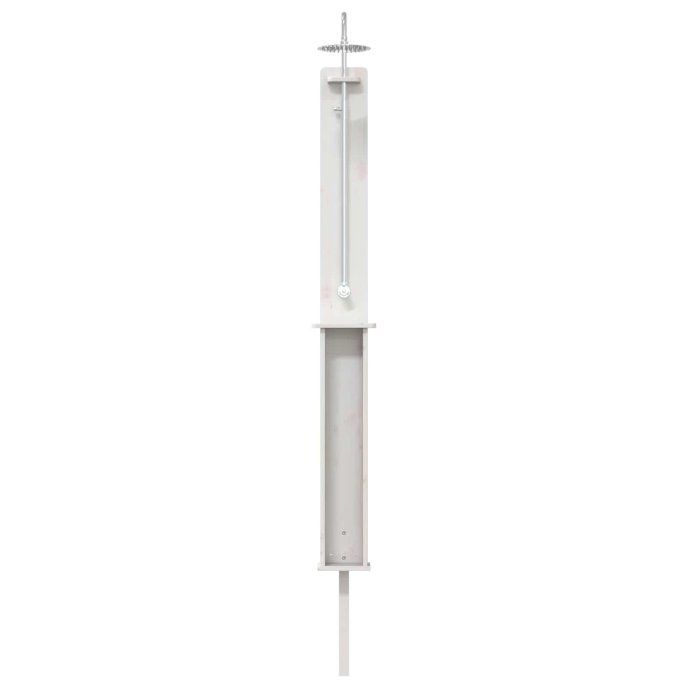 Produktbild för Utomhus Dusch 246 cm Massivt tallträ och rostfritt stål Vit