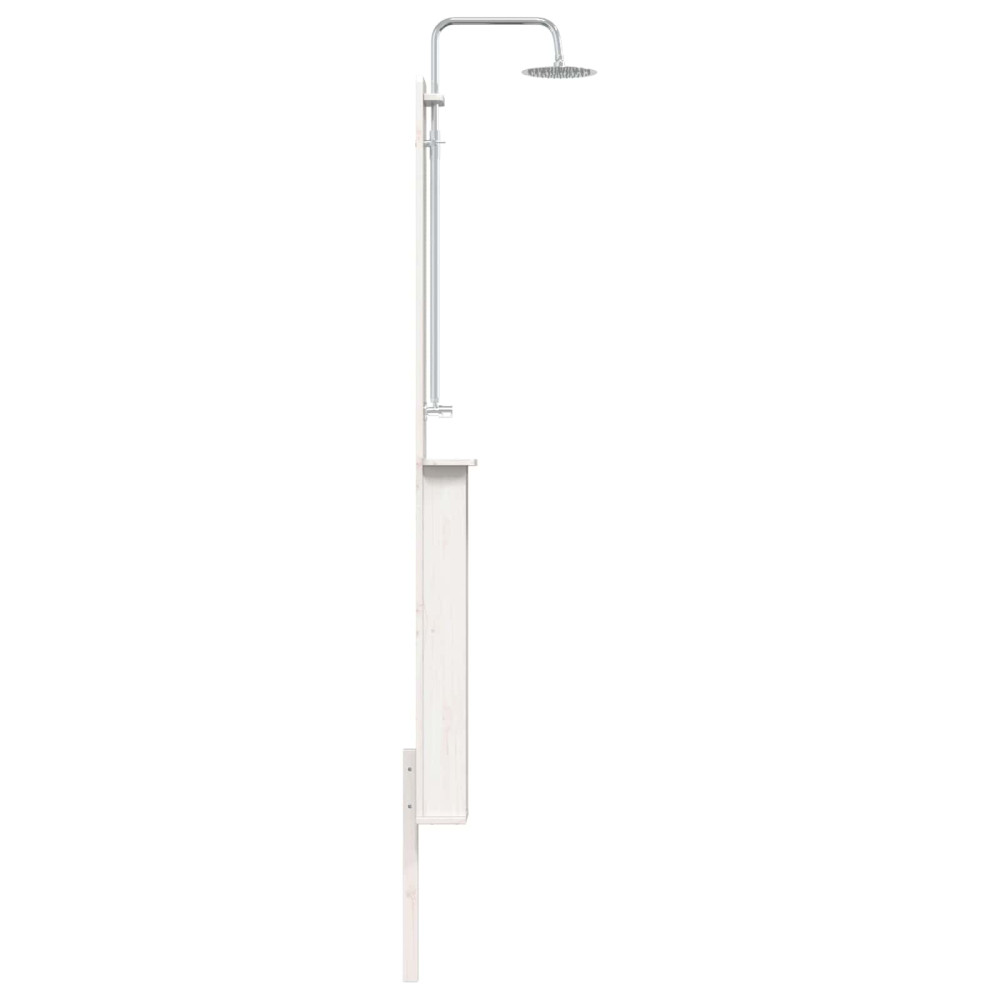 Produktbild för Utomhus Dusch 246 cm Massivt tallträ och rostfritt stål Vit